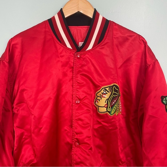 Vintage Starter Chicago Blackhawks NHL Varsity Puffer Jacket Hockey Size XXXXL - Picture 2 of 13
